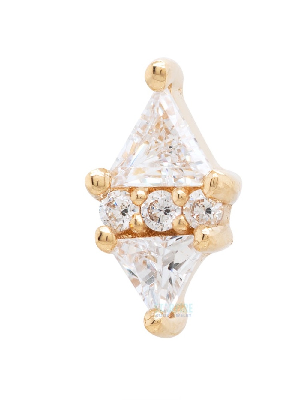 Buddha Jewelry: Le Tigre 14k Gold CZ Threadless Earring